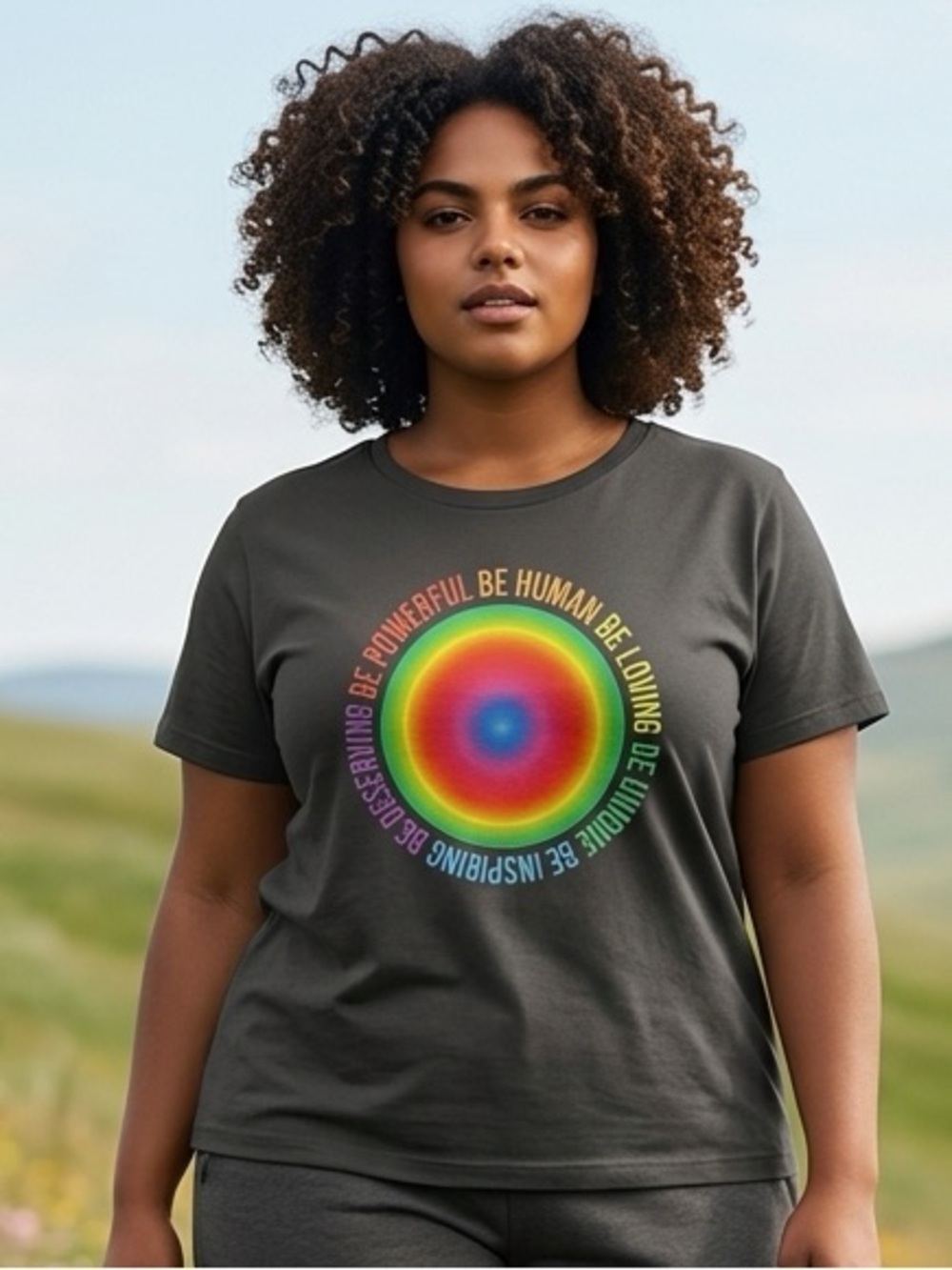 NWT Phluid Unisex Black Short Sleeve Graphic T-Shirt “Be Human Be Powerful” - S